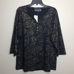 Karen Scott Glittery Top Size 2X NWT